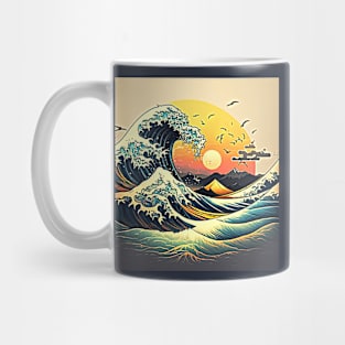 Vintage Kanagawa Wave T-Shirt Mug